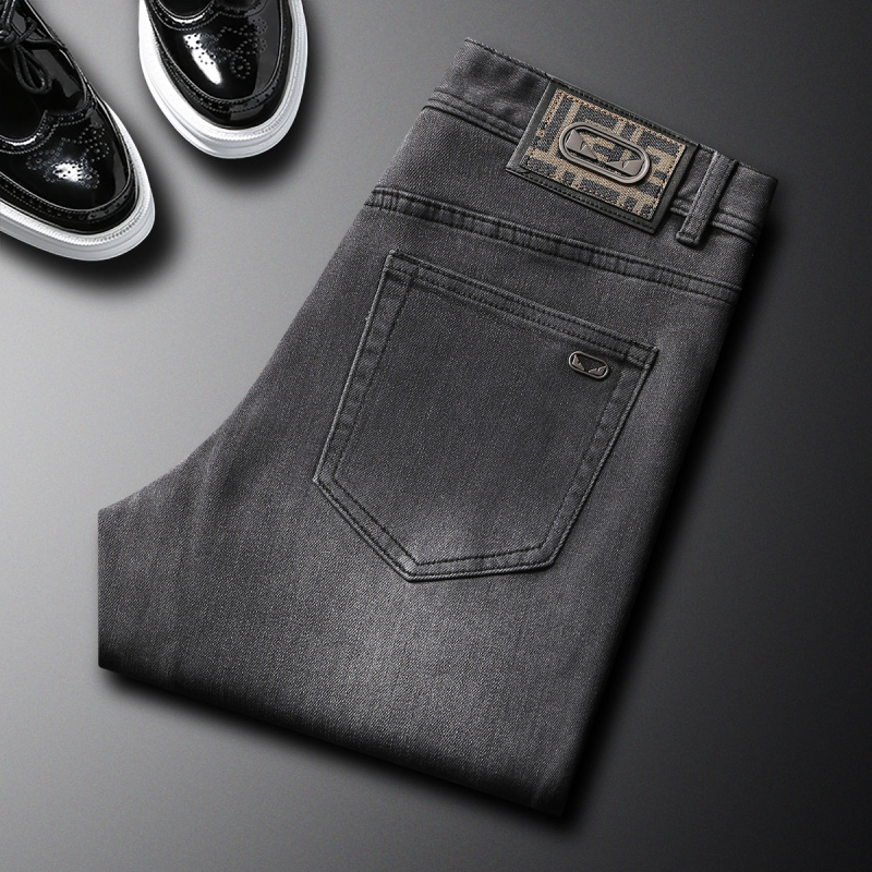 Men'S Fashion Grey Jeans - 2025 Herbst neue trendige Markenjeans Herren