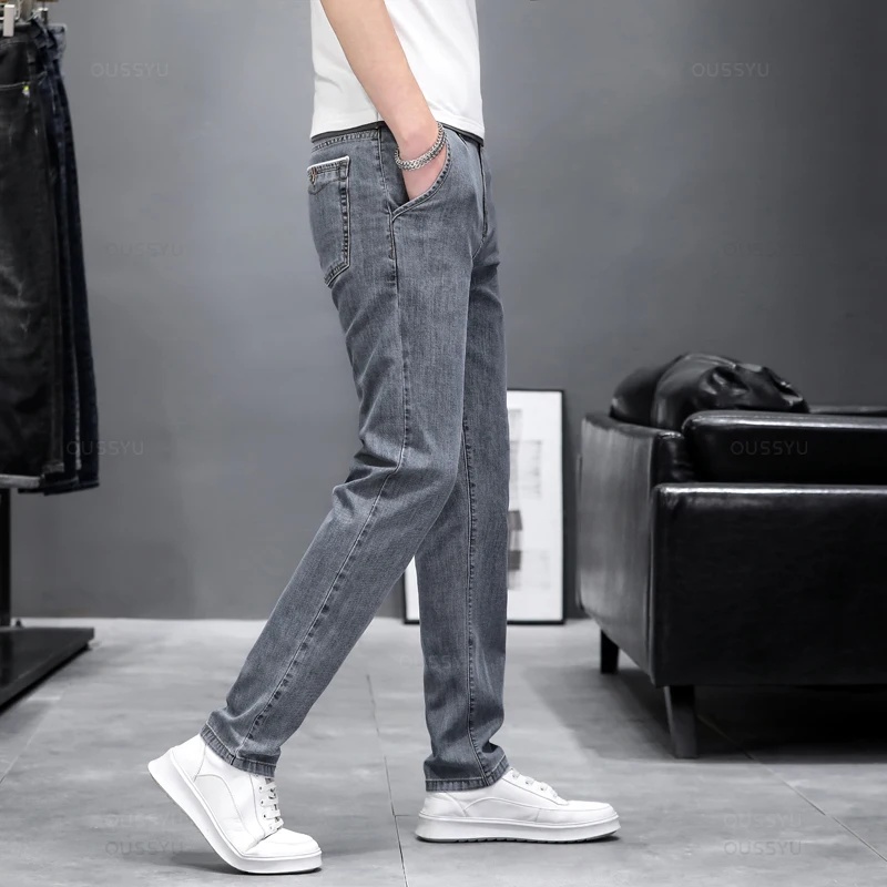 Men'S Fashion Grey Jeans - Herbstliche Stretch-Skinny-Jeans für Herren, modische, lässige