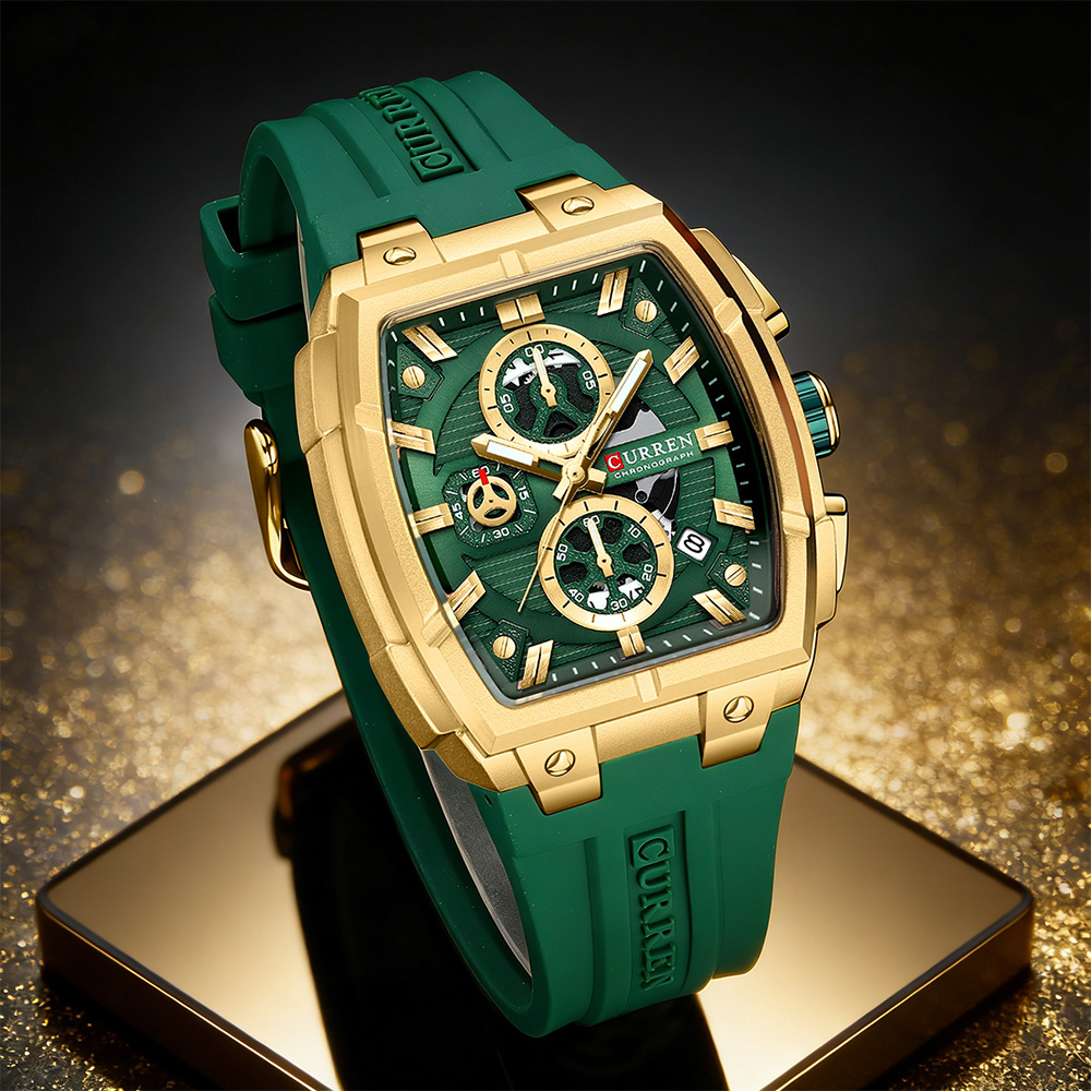 Fashion Mens Watches - CURREN Luxus-Vintage-Uhr für Herren, Sport-Chronograph, Quarz-Armbanduhr