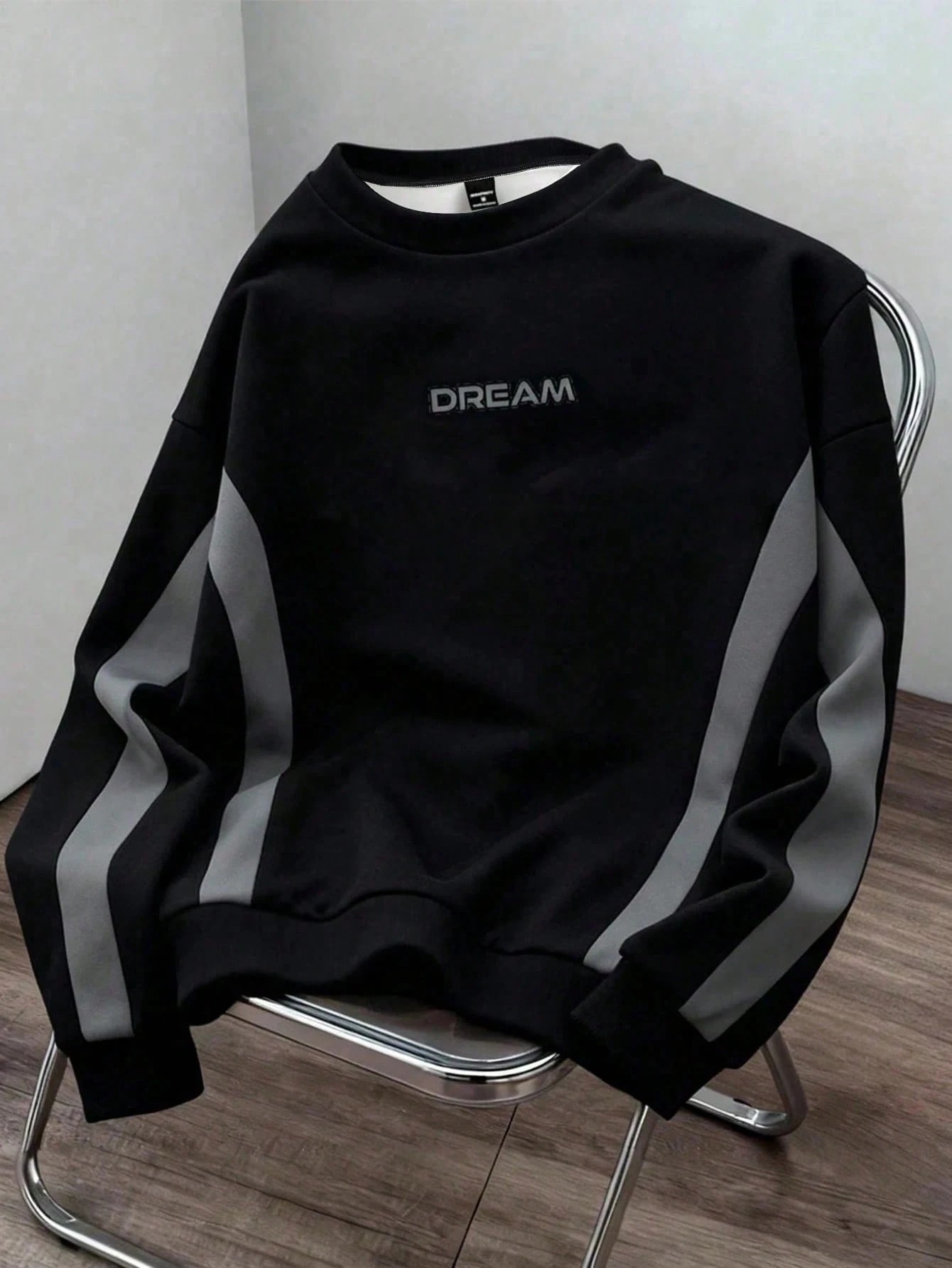 Men'S Tops Fashion - Herren-Sweatshirt mit Rundhalsausschnitt und Schriftzug für
