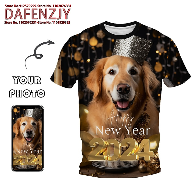 Mens Fashion Dress Shirts - Benutzer definierte lustige Haustier Foto 3d
