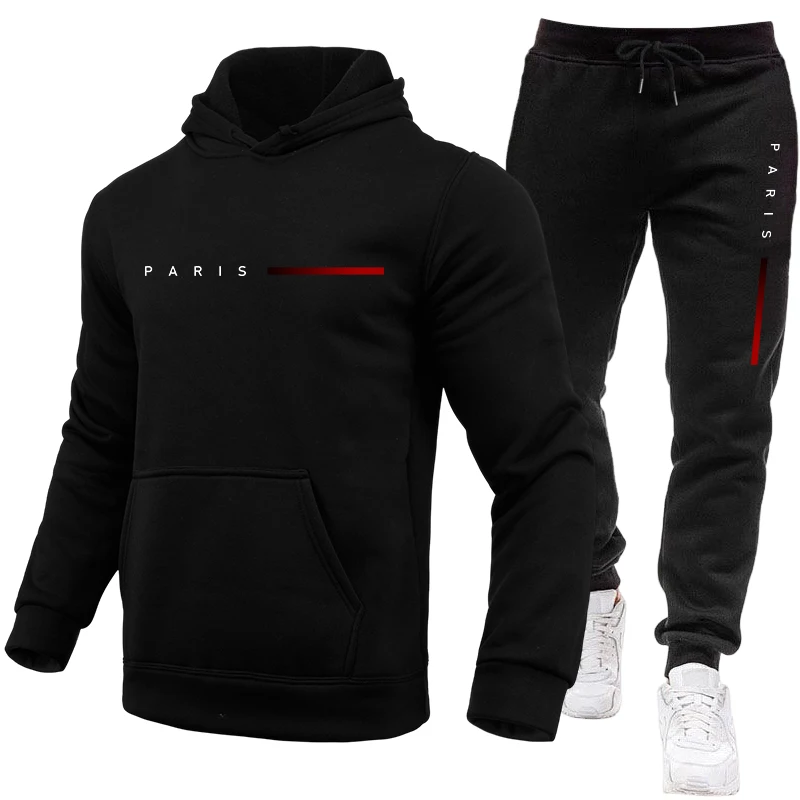 Paris Fashion Men - Kapuzenpullover und Jogginghose Outdoor-Sportanzug Herren-Set/Hoodie/Hose Herbst