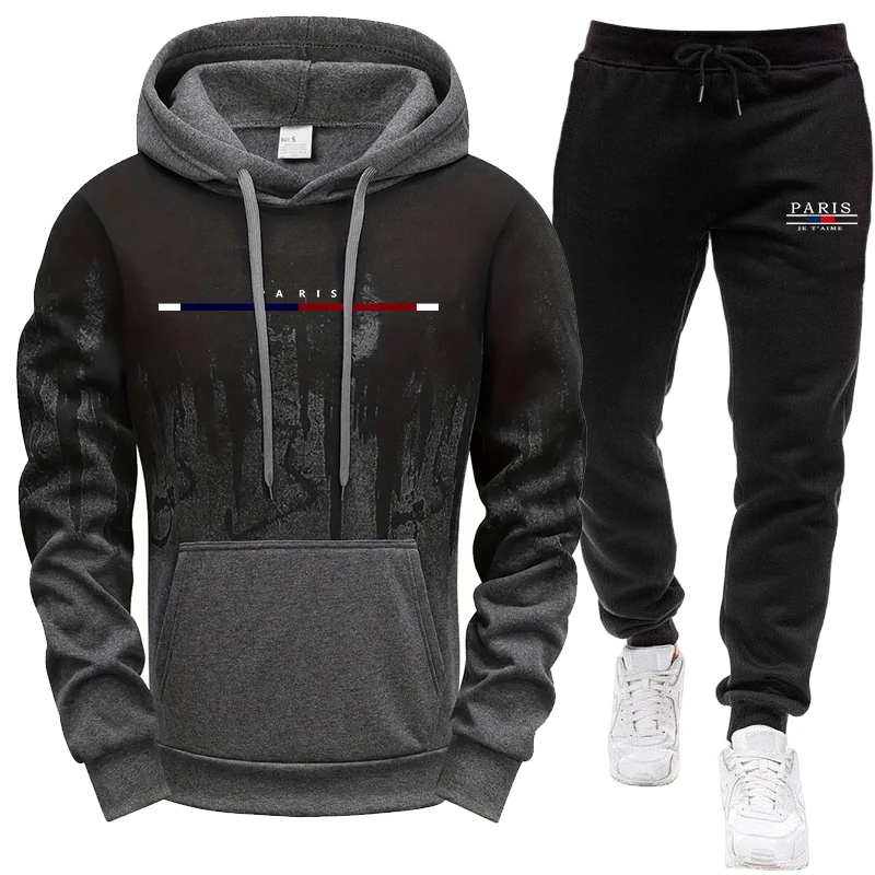 Paris Fashion Men - Herren-Set/Hoodie/Hose Herbst Winter Kapuzenpullover und Jogginghose