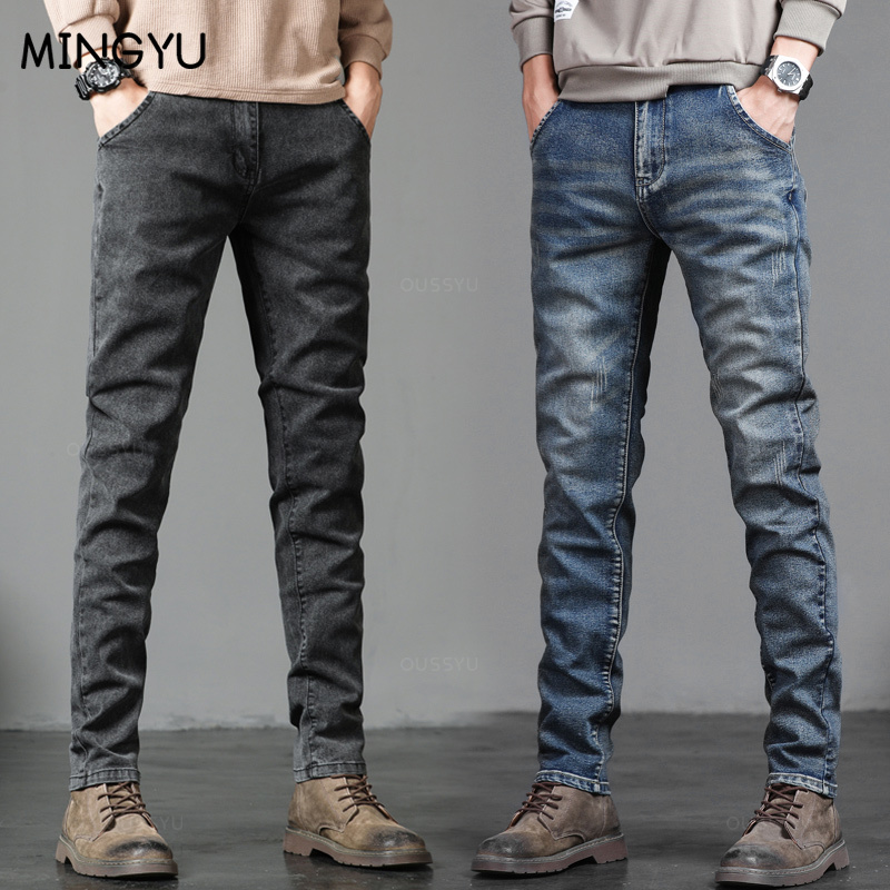 Men'S Fashion Grey Jeans - Frühling Herbst männer Klassische Mode Grau