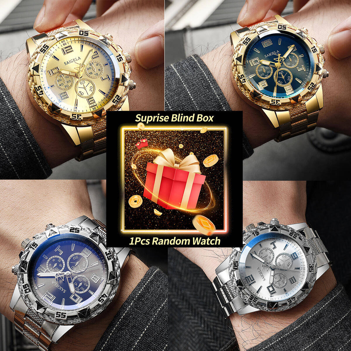 Fashion Mens Watches - 1PC Überraschung Mystery Uhr Blind Box-Männer