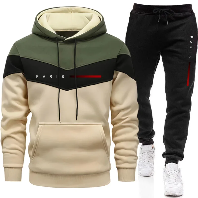 Paris Fashion Men - Paris Fashion Herren-Hoodie-Set Täglicher Casual Sport