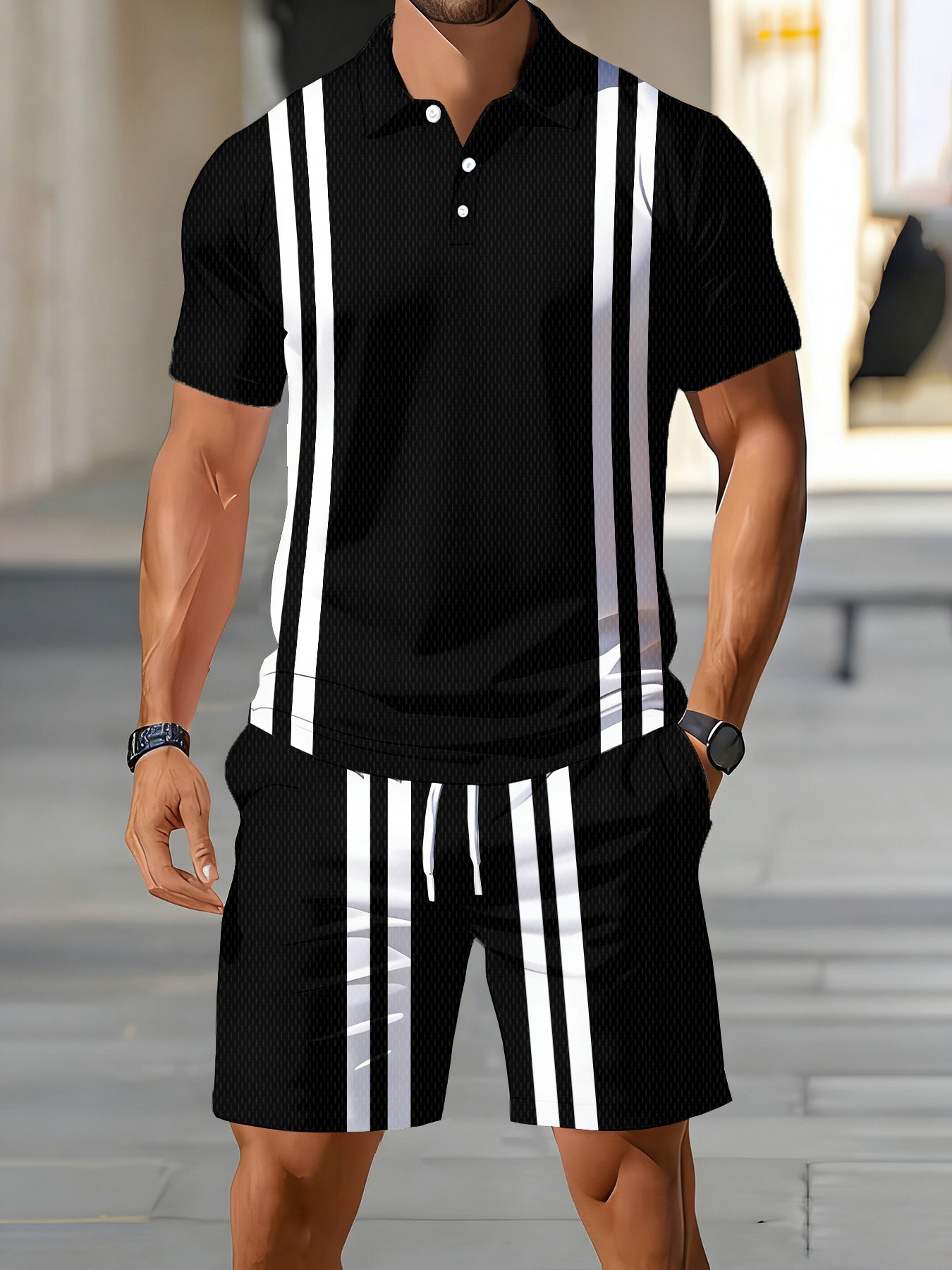 Men'S Fashion Polo - 2026 Sommer Neues Design Amerikanisches Herren-Kurzarm-Poloshirt-Set