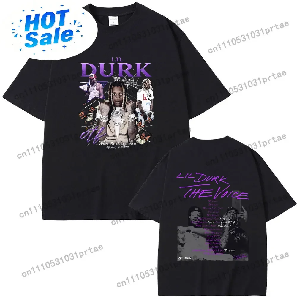 Men'S Fashion Oversized T Shirt - Rapper Lil Durk Hip-Hop Mode Vintage