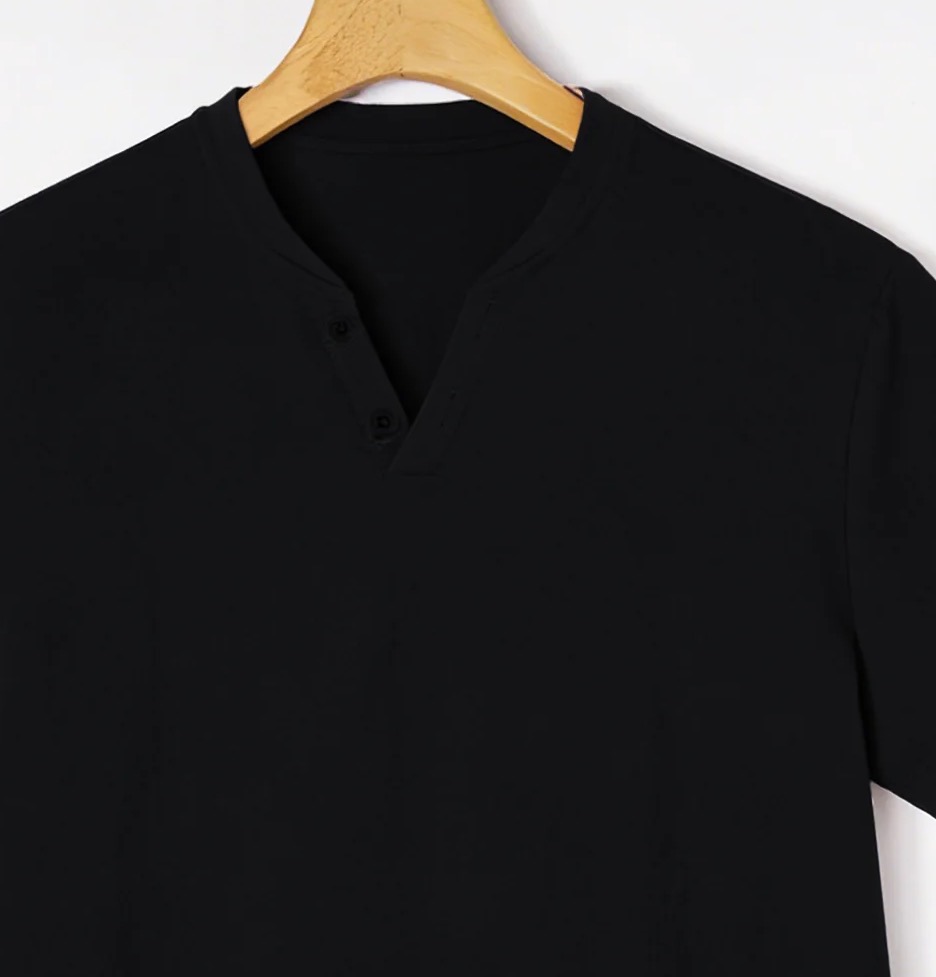 Elegantes schwarzes Henley-Kur – Men'S Fashion Undershirt Bewertung und Preis