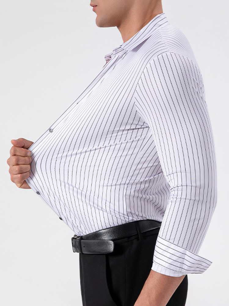 Retro Gestreifte Knitterfreie  – Mens Fashion Dress Shirts Bewertung und Preis