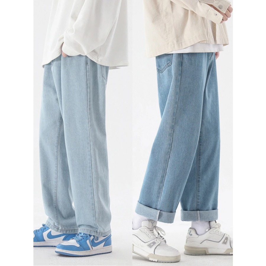 2026 Neue Koreanische Mode Her – Men'S Fashion Grey Jeans Bewertung und Preis