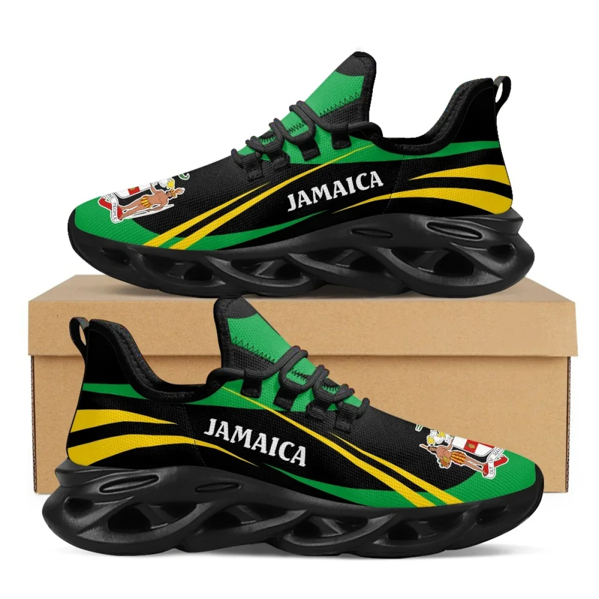 Jamaika Flagge Drucken Schuhe  – Men'S Fashion Running Shoes Bewertung und Preis