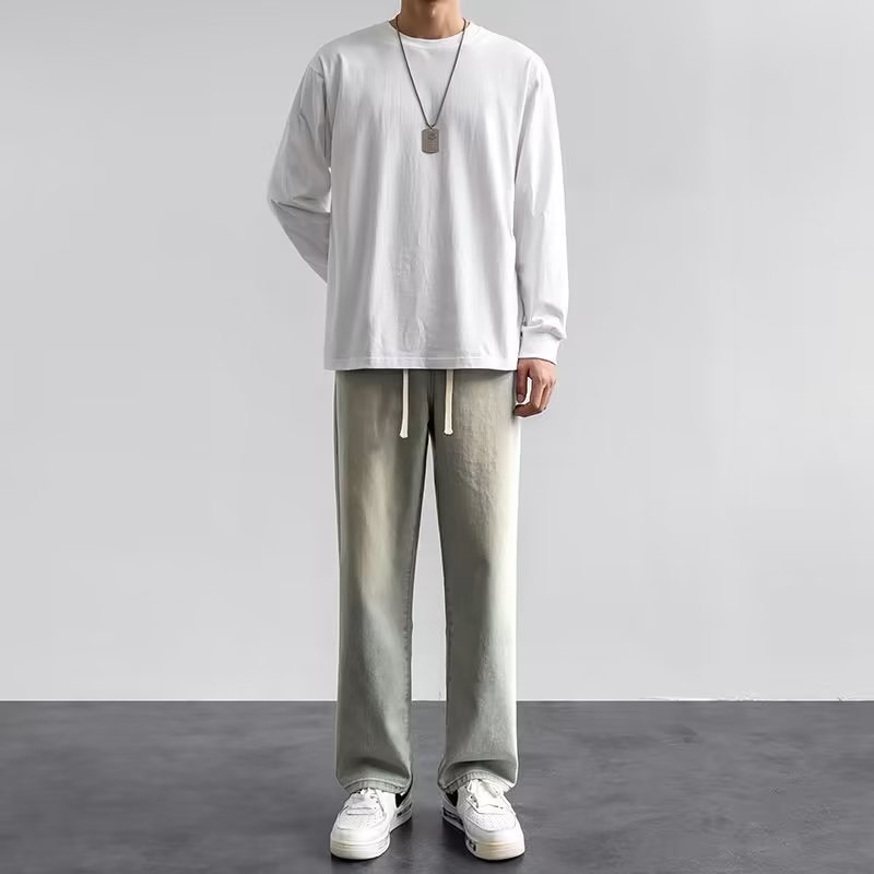 Koreanischer Streetwear-Stil,  – Men'S Fashion Grey Jeans Bewertung und Preis