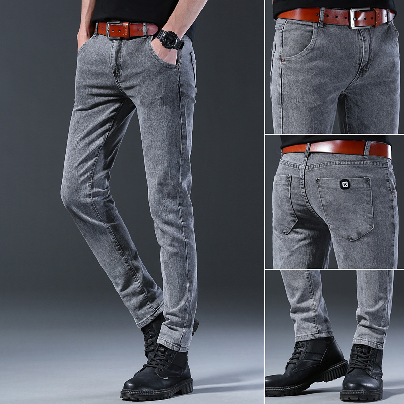 Herren Slim Fit Elastische Gra – Men'S Fashion Grey Jeans Bewertung und Preis