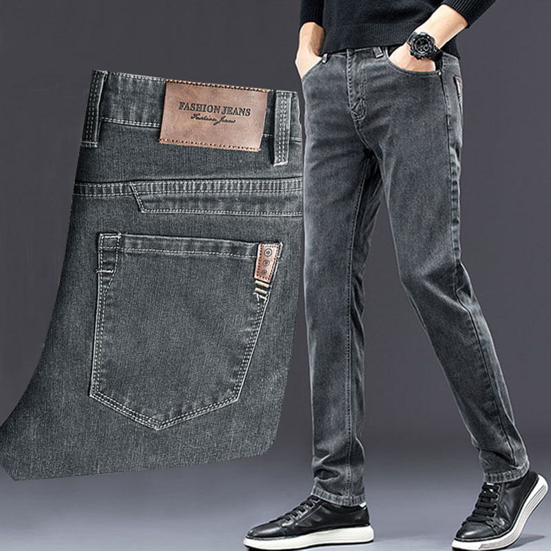 Herren Slim Jeans Herbst neue  – Men'S Fashion Grey Jeans Bewertung und Preis