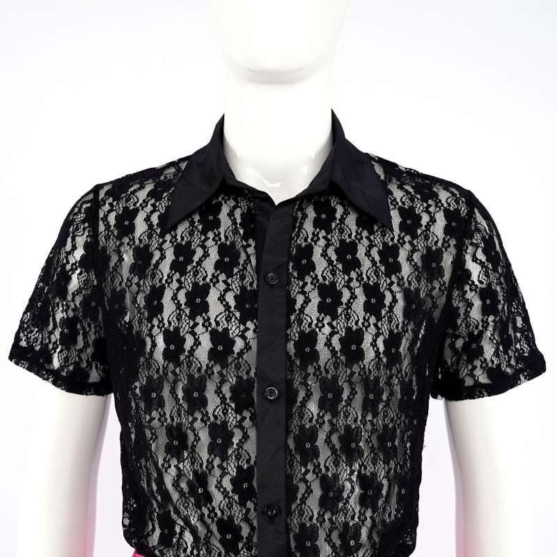 Film-Elvis-Presley-Kostüm Rosa – Mens Fashion Dress Shirts Bewertung und Preis